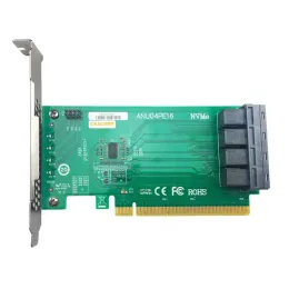 CARDS ANU04PE16 NVME Controller SFF8643SFF8639 4 Port PCIe3.0 X16 SSD EXP Riser (inte med kablar, inte stöder LSI 8643*2 till 8639*2