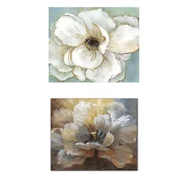 Elegant Bloom Peony Flower Art Canvas Målande nordiska blommor affischer och tryck quadros väggbilder för rumshemdekoration