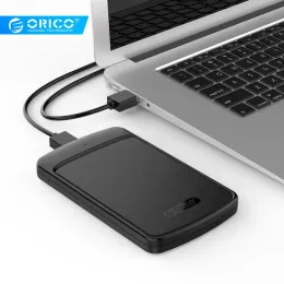 Kapsling Orico USB 3.0 till 2,5 tum SATA SSD Mobile hårddisk Adapterkort Externt kapsling Fall för 2,5 "SATA SSD HDD för Win 10