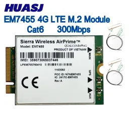 モデムHuasj Wwan Sierra Wireless EM7455 1103582 FDD/TDD LTE CAT6 NGFF M.2 4Gモジュール4Gカード300Mbpsおよび4Gルーター用