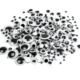 6/8/10/12mm bewegende Augen selbstklebende wackelnde Augen farbenfrohe Spielzeug Tier gefälschte Augen Kindergarten DIY Handgemachte Materialien 200pcs