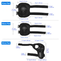 Crianças 7 em 1 capacete e almofadas conjuntos de joelheiras ajustáveis para joelheiras guardas de pulso para scooter skate skate roller patins