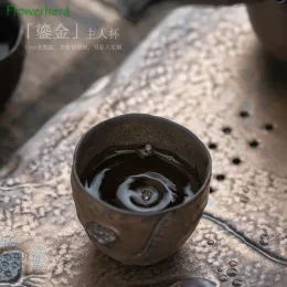 Grande ceramica dorata tazza di tè in ceramica tazza da tè master tazza di tè fu set da tè ciotola da tè singola tazza di tè singola tazza