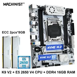 Motherboards Machinis X99 Motherboard -Set LGA 20113 Kit Xeon E5 2650 V4 CPU -Prozessor DDR4 8GB*2 RAM -Speichermatx M.2 NVME SSD PCIE3.0 K9 V2