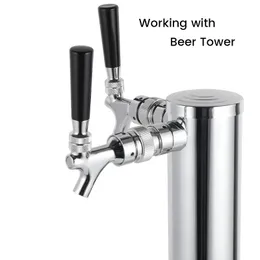 Adaptador de controle de fluxo de torneira de cerveja, 1-1/8-8 Thread Tap Ajusta Válvula de controle de líquido de haste para cerveja artesanal Dispensação Homebrew KT