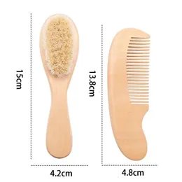 Baby Care Pure Natural Wool Soft Baby Wood Brush Comb Brush Baby Hairbrush Nyfödd spädbarnskam Huvudmassager för baby shower