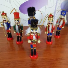 Decracker Wooden 12cm Decorations Decorations Christmas Christmas for Kids Doll Buppet Vintage Nutcracker Xmas Tree Decor