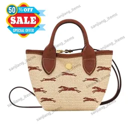 Bolsa de palha bordada para cavalos Mulheres Crossbody Balde Boldes Bordado Bordado Tecido Terceneiro Bola Bola Bola Bolsa 2024 Nova Bolsa de Bolsa de Praia de Verão Tool Bolsa Cosmética Bolsa