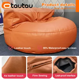 Otautau Çocuk Kanepe Sahte Deri Fasulye Torbası Sandalyesi Dolgu Zemin Koltuğu Beanbag Kanepe Osmanlı Pouf Sac Çocuk Mobilya SF013