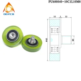 1pcs od 40 mm hohe Last extern eingewindertes M8 Polyurethan bedeckt Roller PU600040-10C1L10M8 PU Weichgummi-Gummi-Gummi-Leitrad