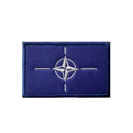 Otan Nato Flag Flag Hook و Loop Hat Patches ISAF Clothers Badge NRF Backback Backback Propack Magic Sticker Bag Militar