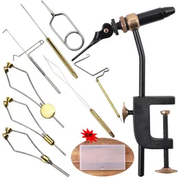 Rotary Fly Tying Vie Tools Kit Whip Finisher Bobbin Holder Bobbin Threader Bodkin Needle Fly Binding Tools for Teasers and Jigs