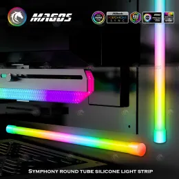 Охлаждение Coolmoon 30 см RGB Шасси светодиодная светодиодная планка RGB 5V 3PIN ARGB Симфонический компьютер декоративная силиконовая легкая полоска синхронизированная магнитная