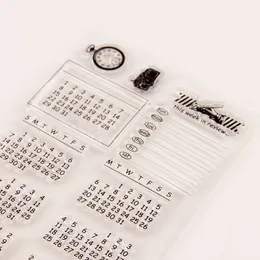 Calendario perpetuo trasparente Sigillo di francobolli in silicone trasparente per album fotografici di scrapbooking fai -da -te francobolli decorativi trasparenti