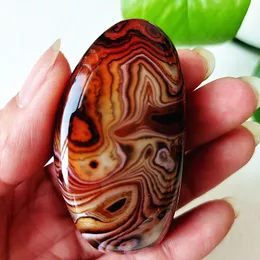 الحجر الطبيعي Sardonyx agate Palm Stones Playthings الحجارة الصغيرة والبلورات الشفاء