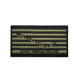 Non calpestarmi su di me Gadsden bandiera patch ricamo senza passo su Snek Snake Ranger Green Badge Tactical Applique per uno zaino uniforme