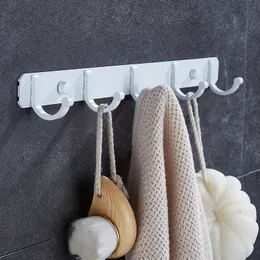 Towel hooks Aluminum Bathroom Towel Hook Wall Hook White Door Hanger Clothes Robe Hook Multi-function