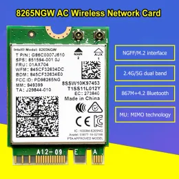 Carte 2.4G 5G Scheda di rete wireless BluetoothComptible 4.2 Modulo di scheda di rete wireless WiFi NGFF M2 Adattatore WiFi per laptop desktop