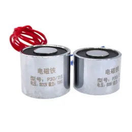 30*25mm Solenoide Electromagnet P30/25 Holding Electric Magnet Sollevamento CC 5V 6V 12V 24V Sucker 15kg 150N