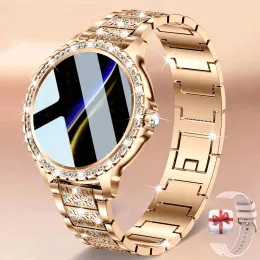 Clocks 2023 New Fashion Women Bluetooth Call Smart Watch 1.32" AMOLED 360*360 HD Screen Sports Fitness Ladies Smartwatch Diamond Band