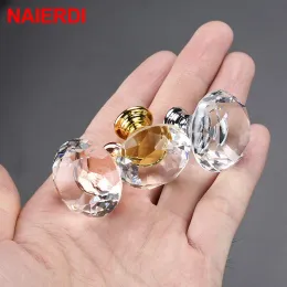 Naierdi 20-40mm Crystal Handle Diamond Glass Knobs Copboard Drawer Pull Kitchen Cabinet Door Garderob Handtag Hårdvara
