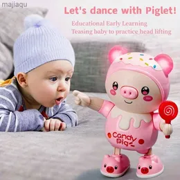 Electric/RC Animals uppgraderad elektronisk husdjur Pig Dance Toy Doll Electric Lighting Music Distortion Swaying vänster och höger söt Pig Intelligent Doll2404