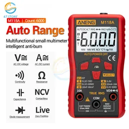 M118A Multímetro digital CA/DC TRUE RMS VOLT AMP OHM Resistência à tensão Testadores de medidores universais Ranho automático LCD Backlight