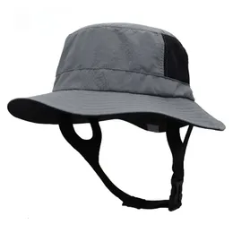 Plaj sörf örtüsü nefes alabilen güneş şapkası upf50 yaz açık balık tutma şapkası çene ayarlanabilir kova şapka su spor kapağı 240410