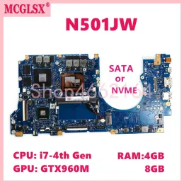 Motherboard n501JW와 I74 번째 GEN CPU GTX960M 4G/8G RAM 마더 보드 ASUS N501JW UX501JW UX501J N501J G501J G501JW 노트북 메인 보드