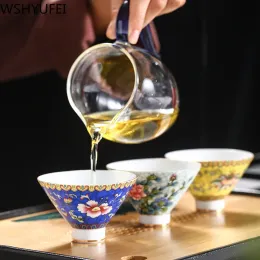 Wshyufei 2 pezzi Jingdezhen Ceramic Teacup Dipinto a mano Phnom Penh TEA TEA TAPA AUTENTICA Coppa personale fatta a mano set da tè da tè 70 ml