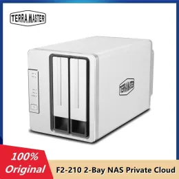 Storage Terramaster F2210 2Bay NAS Media Server Personligt privat moln Bifogat lagring 1 GB RAM DDR4 Quad Core Network (Diskless)