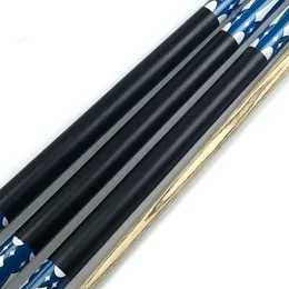 Högkvalitativ blå snooker kularmslyckor 9,5 mm läder wrap gummi trä pool signaler i 1/2 delade gemensamma biljard ledtrådar tillbehör