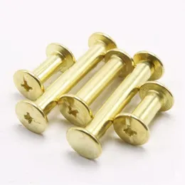 5-20pcs/lot m5x5/6/8/10/12-100mm brass gloden plated Sex bolt chicago screw book binding post screws