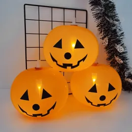 5Pcs 12 Inch Halloween Pumpkin Latex Balloons With Light LED Glow In The Dark Pumpkin Ghost Balloons Halloween Party Decorations