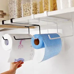 Metal Kitchen Tissue Holder Hanging Toilet Roll Paper Holder Towel Rack Kitchen Bathroom Cabinet Door Hook Holder Organizer