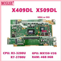 Motherboard x409dl 3150U R3 R7 CPU 4GB/8GBRAM AMA/DIS Laptop Poupa -mãe para ASUS X409DA X409DJ X409DL X509DA/DAP X509DL M590D