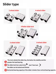 1pc LGD6 LGD8 Harici Çift Eksenli Doğrusal Kılavuz Ray 1200mm-2550mm+2pcs Yüksek hızlı roller LGB6/8-60/70/100 4/6 tekerlek kaydırıcısı