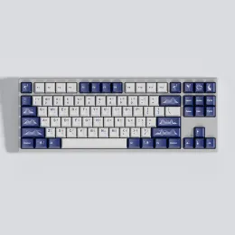 Accessori 1 Set KeyCaps blu e bianco PBT Dye Sublimation Caps KeyCap Profilo di ciliegia per 60% 65% 75% 80% 96 980 104 108 Taste