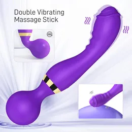 Zauberstab 20 Geschwindigkeiten leistungsstarker Dildos Vibrator Dual Motor großer GSPOT AV -Massager -Klitoris -Stimulator für weibliche Erwachsene Sexspielzeug 240403