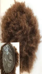 Dünne pu -mens toupee volle pu toupee für Männer Ersatzsystem Dünne Haut Toupe Haarteil natürliches Haar Afro lockiges menschliches Haar Männer WI3508623