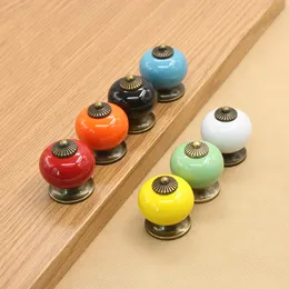 JD Colored Ceramic Drawer Knobs Cabinet Cupboard Handles Simple Design Knobs Single Hole Handles Furniture Hardware