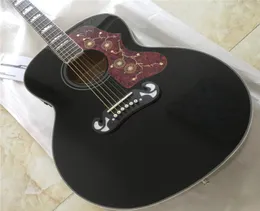 Hollow body J200 fisnman eq black acoustic electric guitar Guitarra Guranteed Quality acoustic guitars guitarra8720830