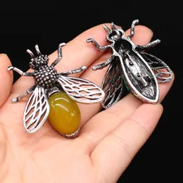 Frauen Brosche Naturstein bienenförmiger Anhänger Brosche für Schmuck Herstellung DIY Halskette Armband Kleidung Hemden Accessoire