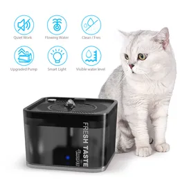 2.5L自動ペット水噴水サイレント飲料電気水ディスペンサーフィーダーボウル猫用LEDライト付き犬ペット給餌