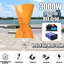 VAWT 5KW 48V Wind Vertical Turbine Generator Alternativ Free Energy Windmill 24V 48V MPPT Hybrid Controller Off Inverter