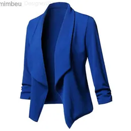 Women's Suits Blazers Women Thin Blazers Cardigan Coat 2022 Long Sleeve Female Blazers and Jackets Ruched Asymmetrical Casual Business Suit Outwear C240410