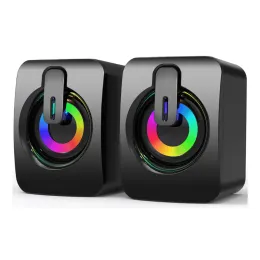 Altoparlanti A2 Desktop Computer Speaker 2.0 Multimedia Desktop USB Active Laptop RGB Dazzle Light Stereo Stereo