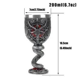 Baphomet Pentagram Horn Goblet Wine Glass Gothic Gothic Wicca Pagan Mystical Tankard Coffee Mugs 600 мл 200 мл мистика Wicca Fan Fan Gift