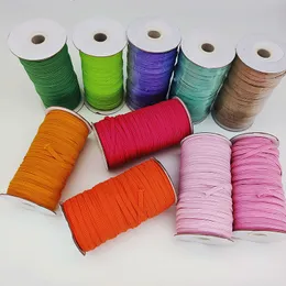 100 -Yards weiches elastisches Band Flachfarbe Spandex Hanging Ohrseil Kleidung Home Textile Nähmittel DIY Handgefertigte Accessoires6mm