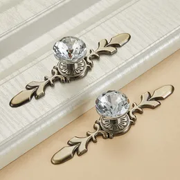 KK&FING Luxury Crystal Handles Zinc Alloy Single Hole Handle Cabinet Door Pulls Wardrobe Dresser Drawer Knobs Furniture Hardware